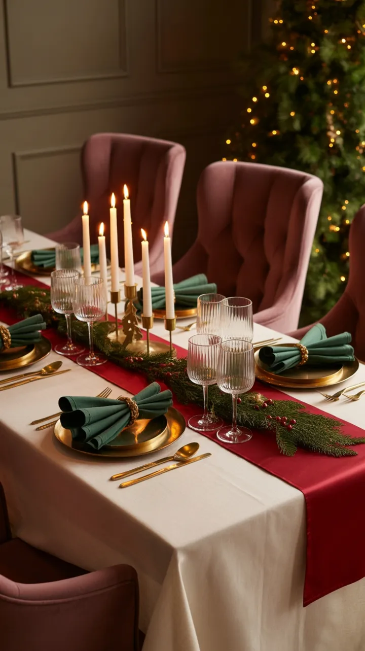 Candlelit Christmas Eve in Crimson and Gold