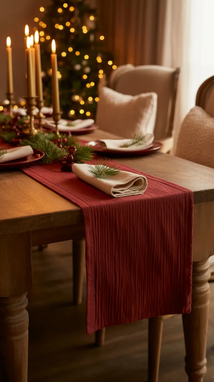 Burgundy Runner and Candlelit Comfort