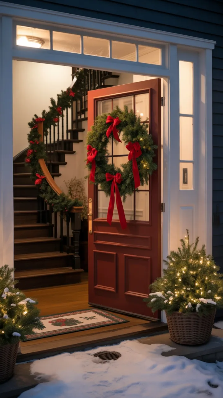 Velvet Bows and Evergreen Warmth at the Holiday Threshold