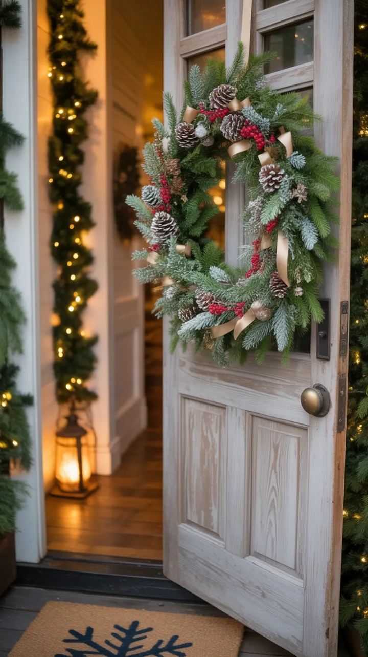 Evergreen Welcome with Lantern Glow
