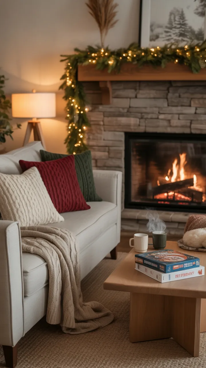Hearthside Haven Wrapped in Knits and Twinkling Light