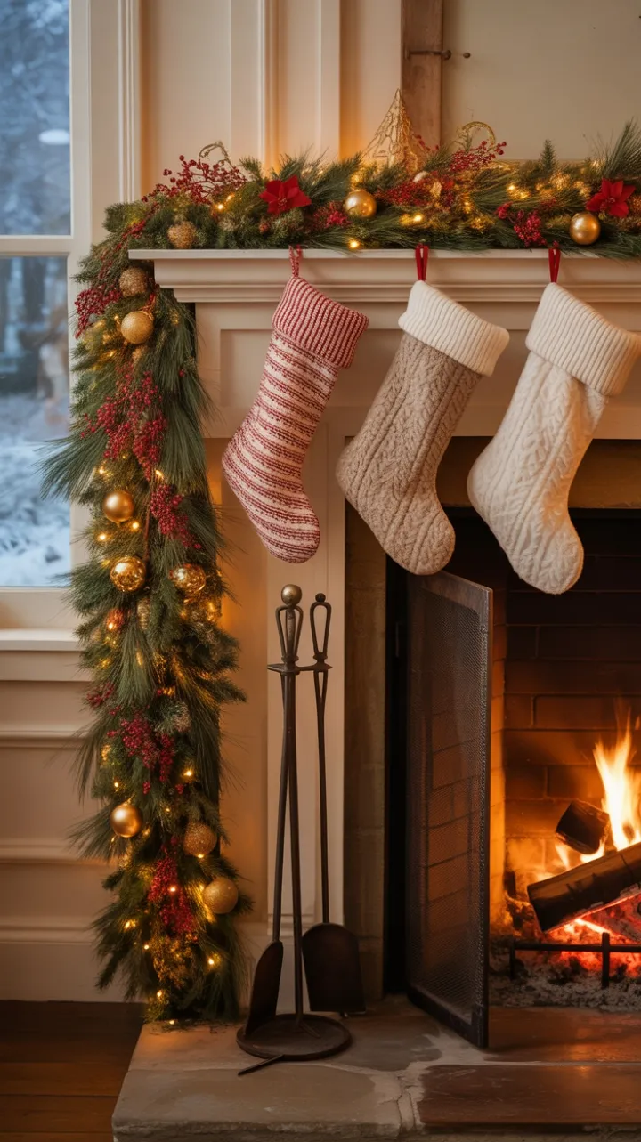 Garlanded Hearth of Winter Warmth
