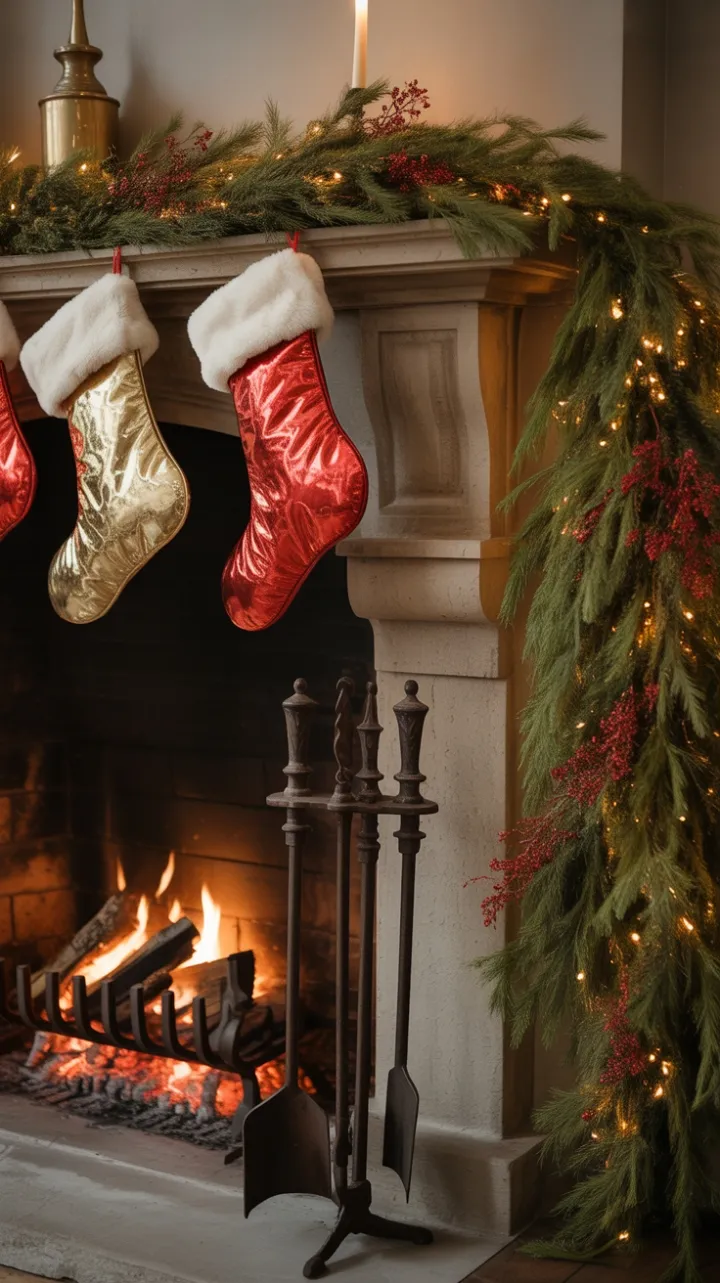 Garlanded Hearth of Holiday Warmth