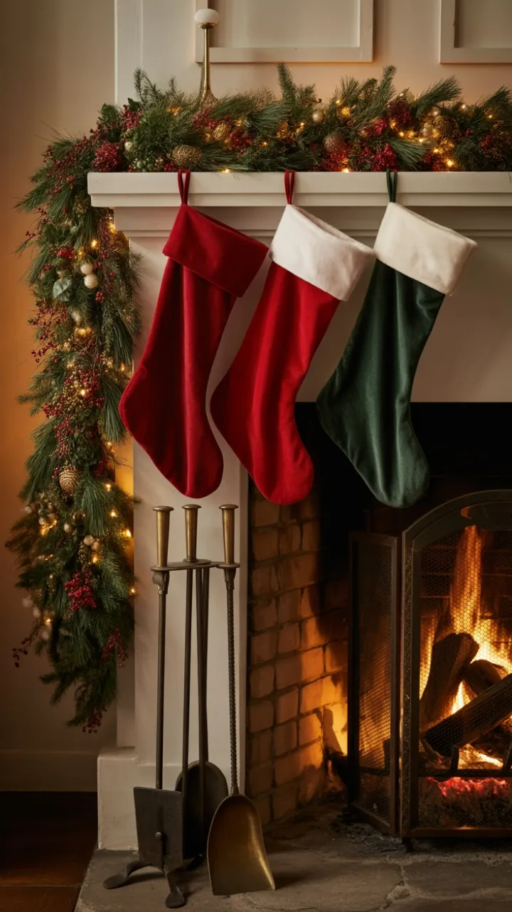 Garlanded Hearth of Holiday Warmth