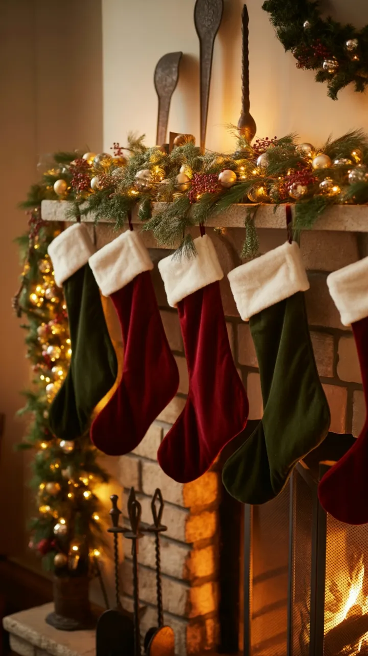 Velvet Stockings and Garland Glow at the Heirloom Hearth