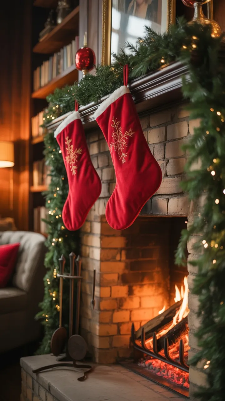 Emberlit Mantel with Velvet Stockings
