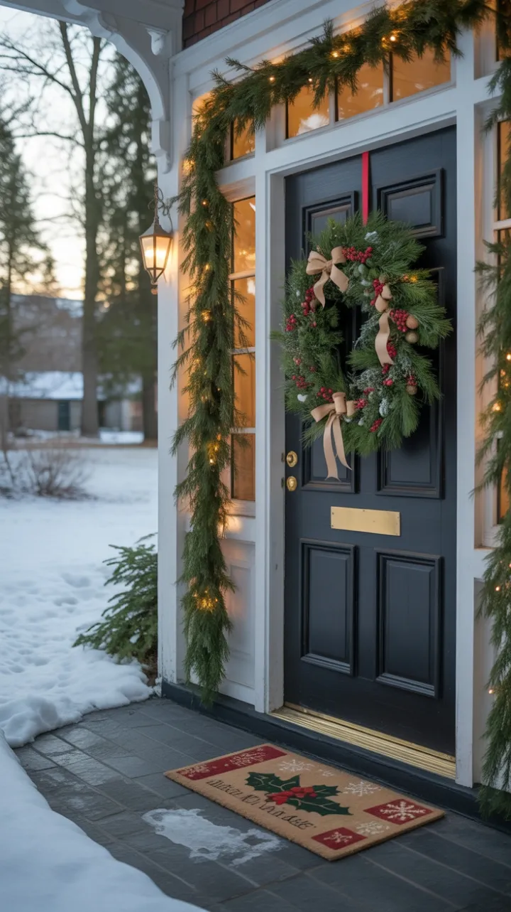 Victorian Doorway Dressed in Holiday Splendor