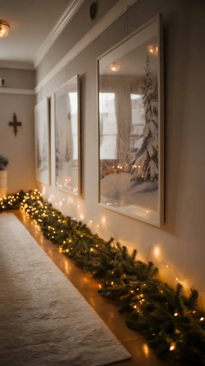 Hallway of Holiday Light and Cozy Textures