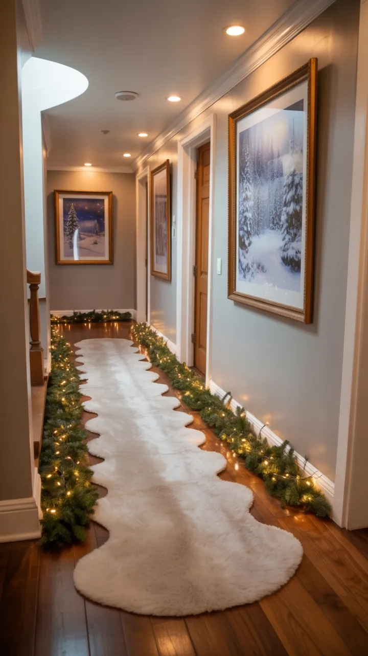 Luminous Holiday Welcome in a Cozy Hallway
