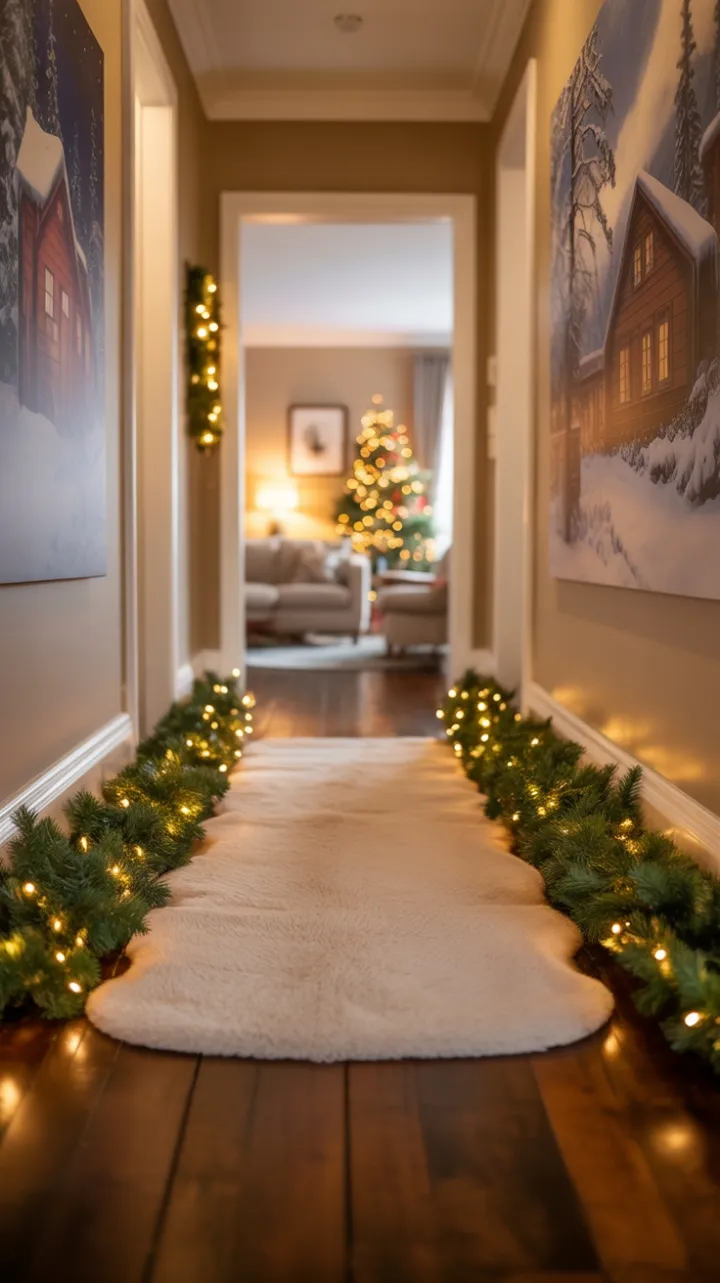 Welcoming Holiday Hallway of Glow and Comfort