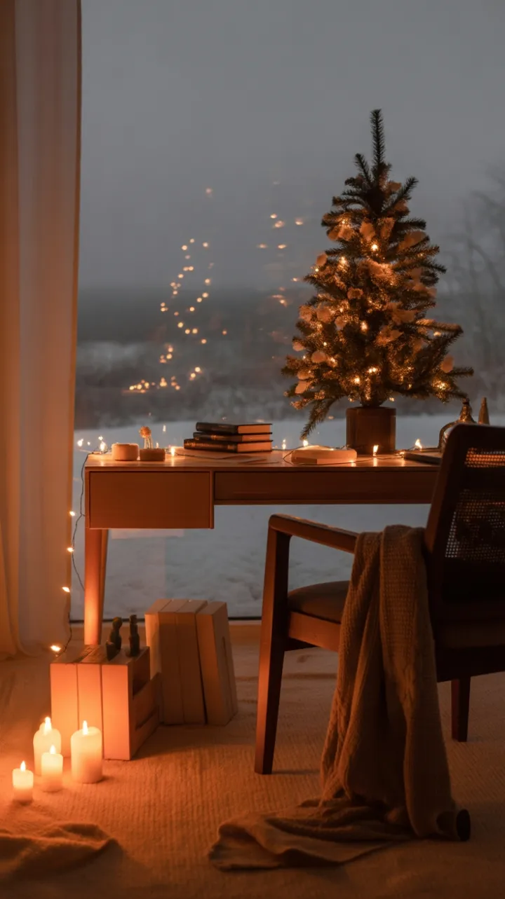 Snowbound Study in Candlelight
