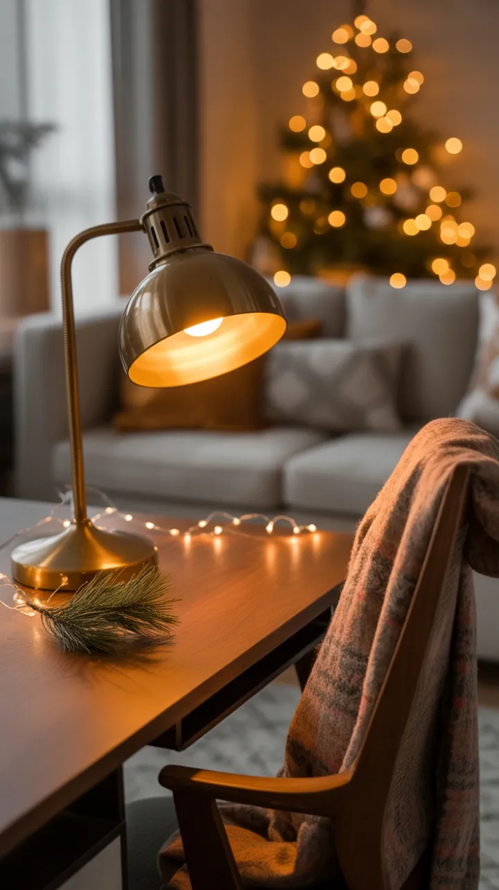 Seasonal Serenity in a Warm Home Office
