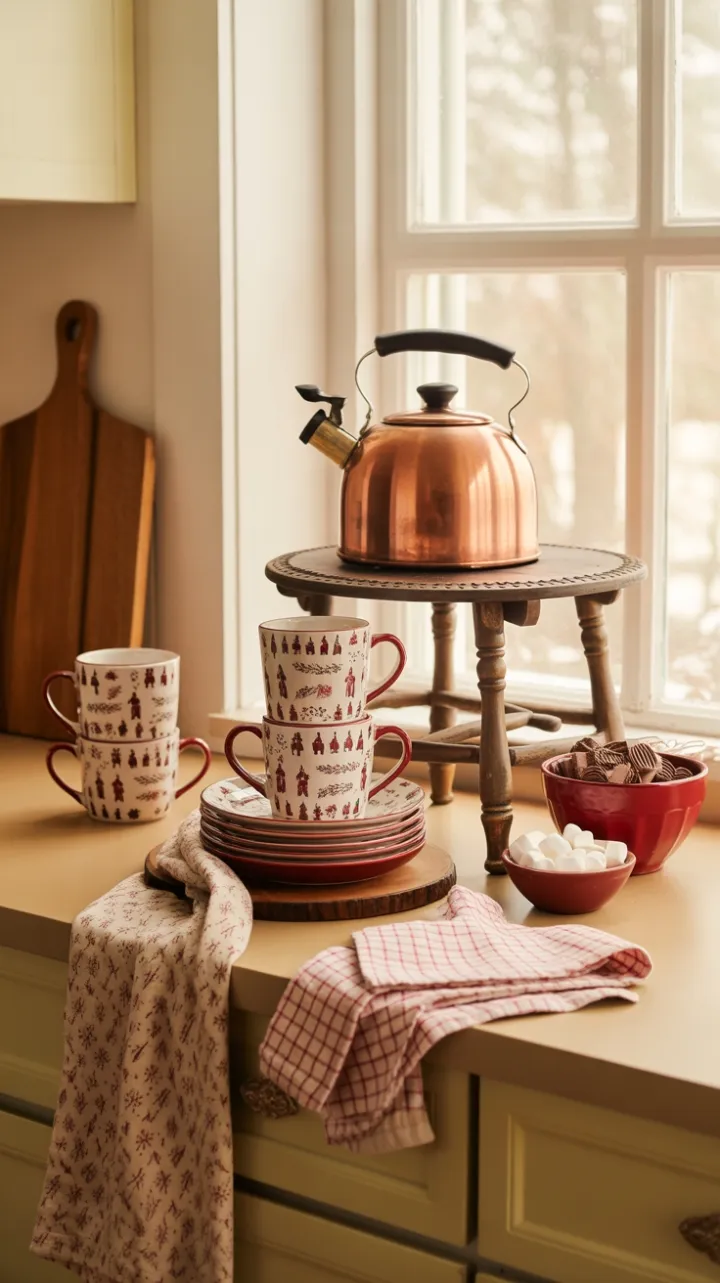 Sunlit Cocoa Corner Dressed in Holiday Warmth