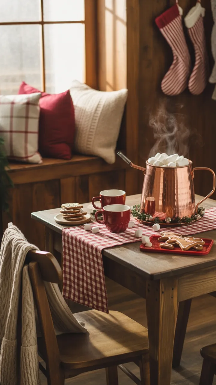 Hearthside Cocoa Corner Draped in Holiday Knits