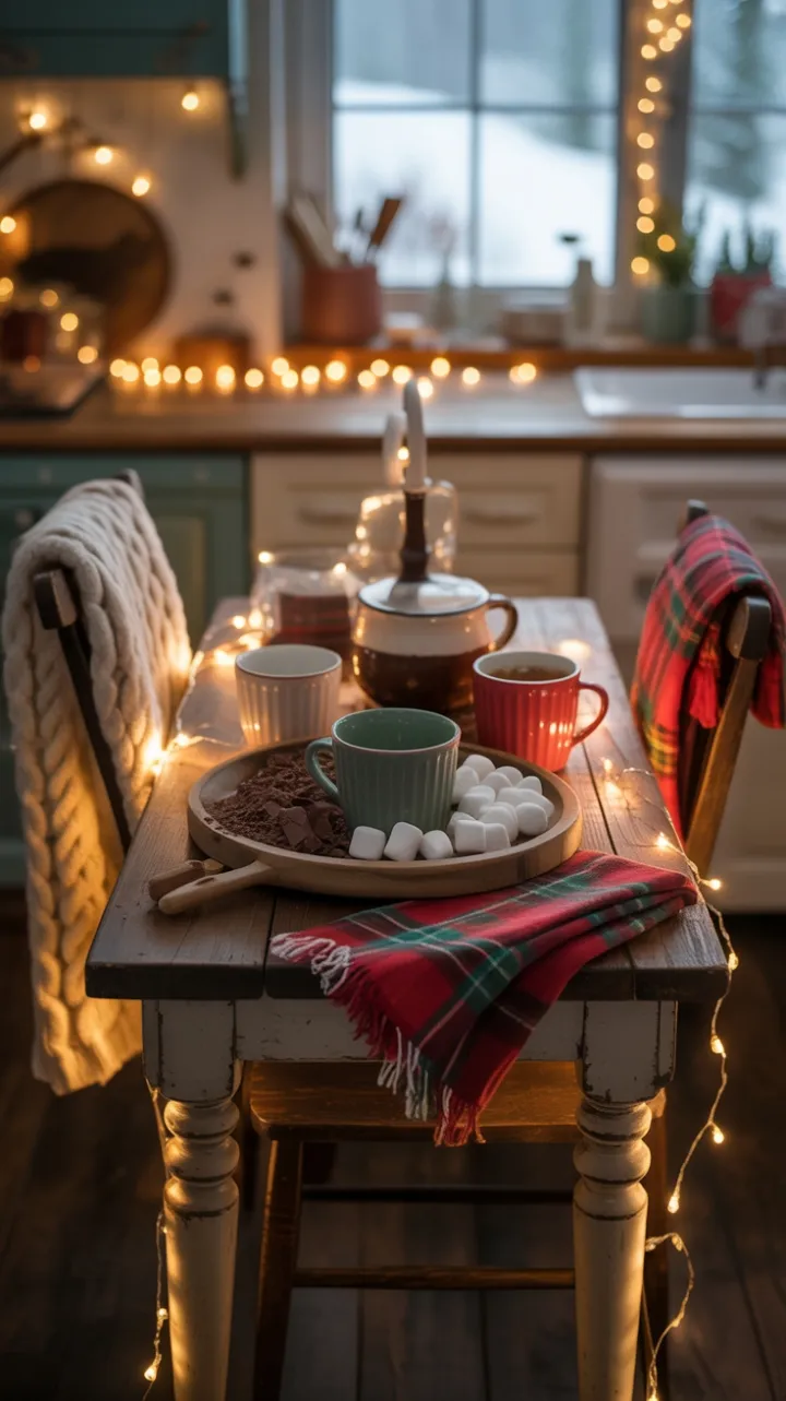 A Hot Cocoa Nook Wrapped in Knit and Plaid