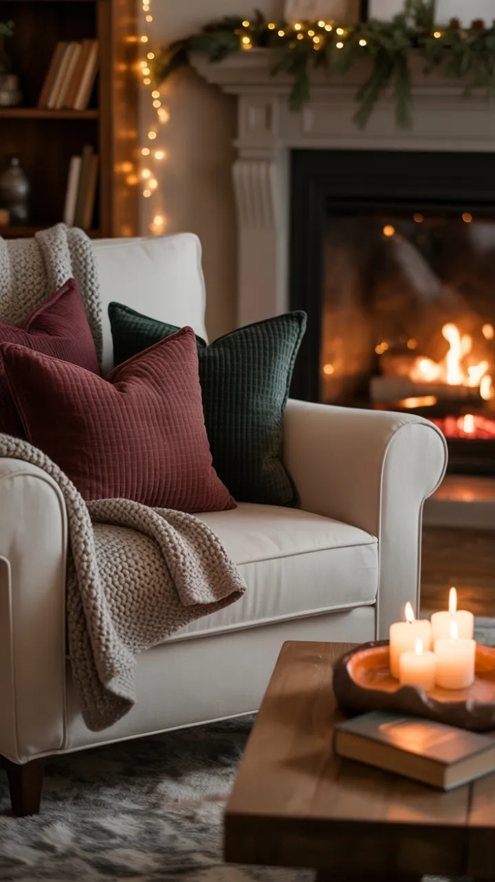 Fireside Refuge in Cream and Evergreen