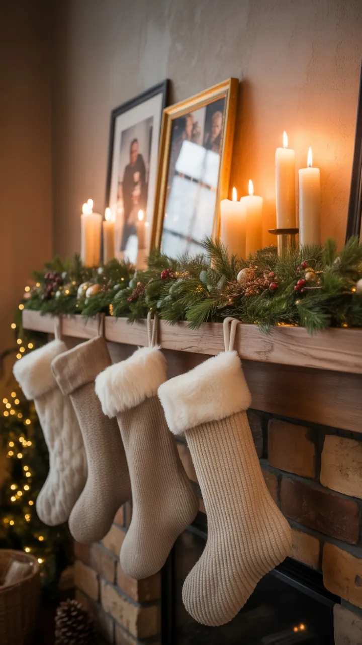 Hearthside Elegance in a Rustic Christmas Mantel
