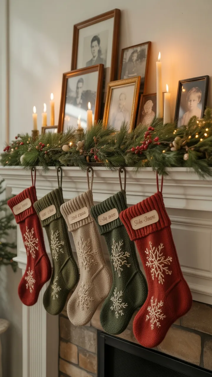 Heirloom Stockings and a Candlelit Mantel of Christmas Cheer