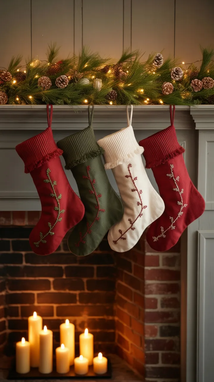Heirloom Stockings and Honeyed Hearthlight