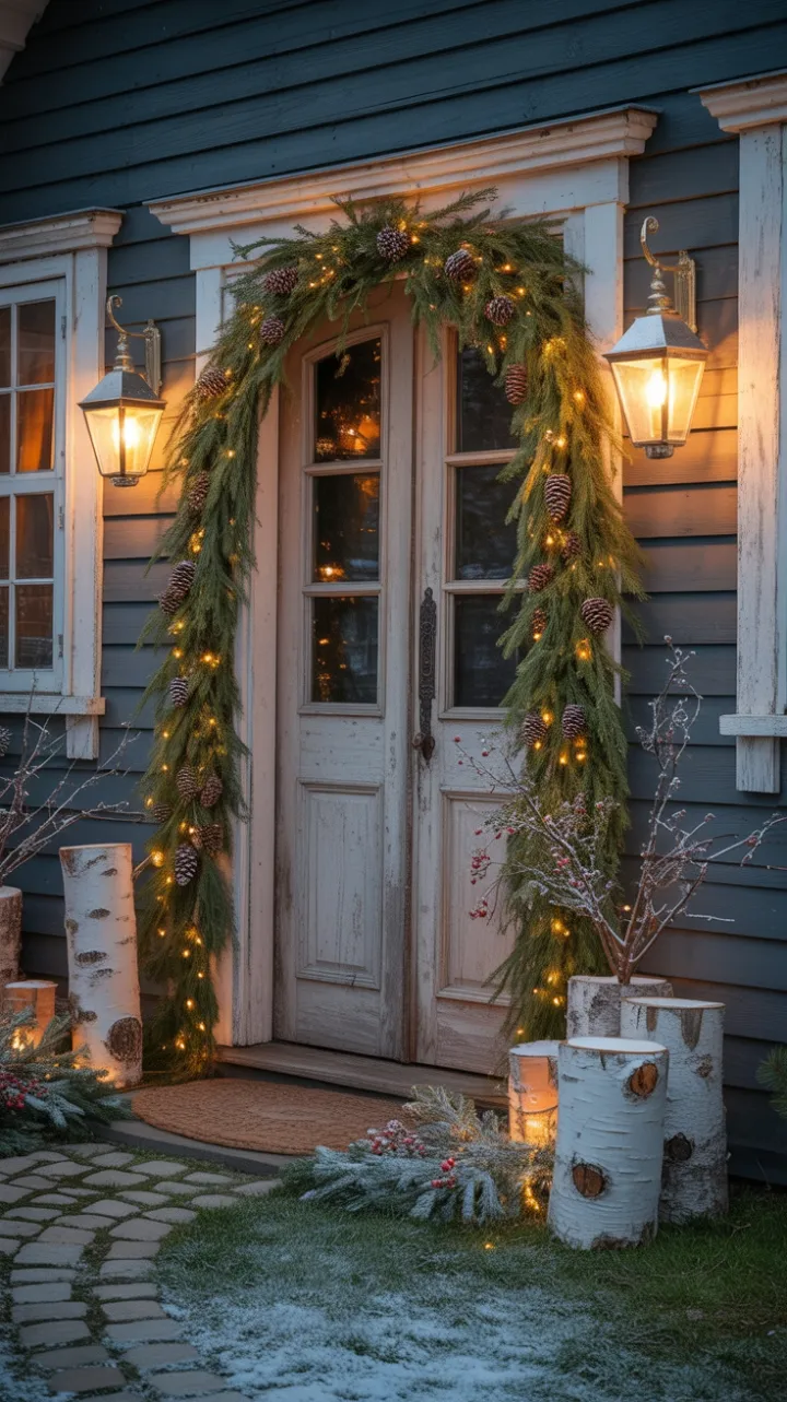 Dusk-Kissed Evergreen Holiday Porch