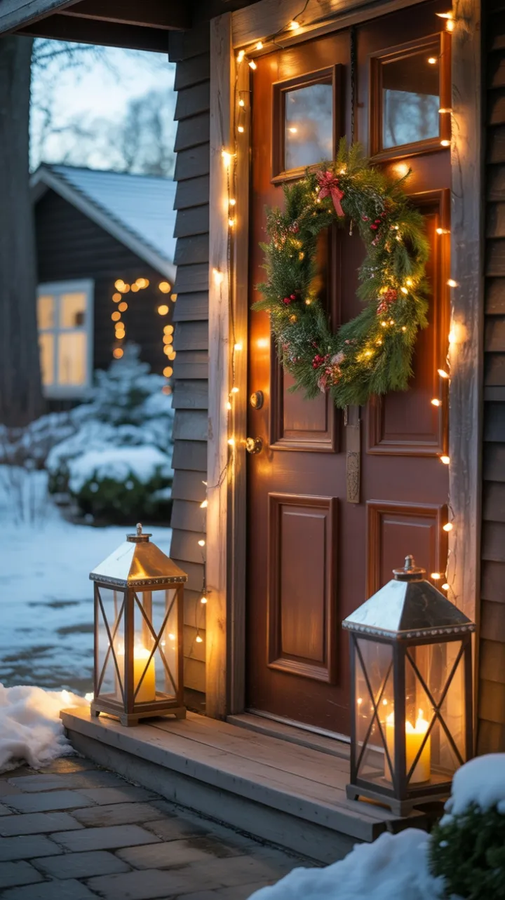 Winter Welcome on a Rustic Holiday Porch
