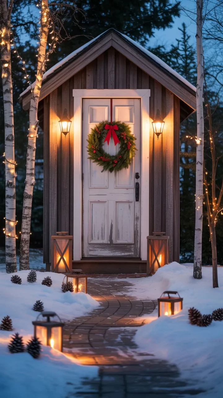 Snow-Kissed Welcome of Lantern Light and Evergreen Cheer