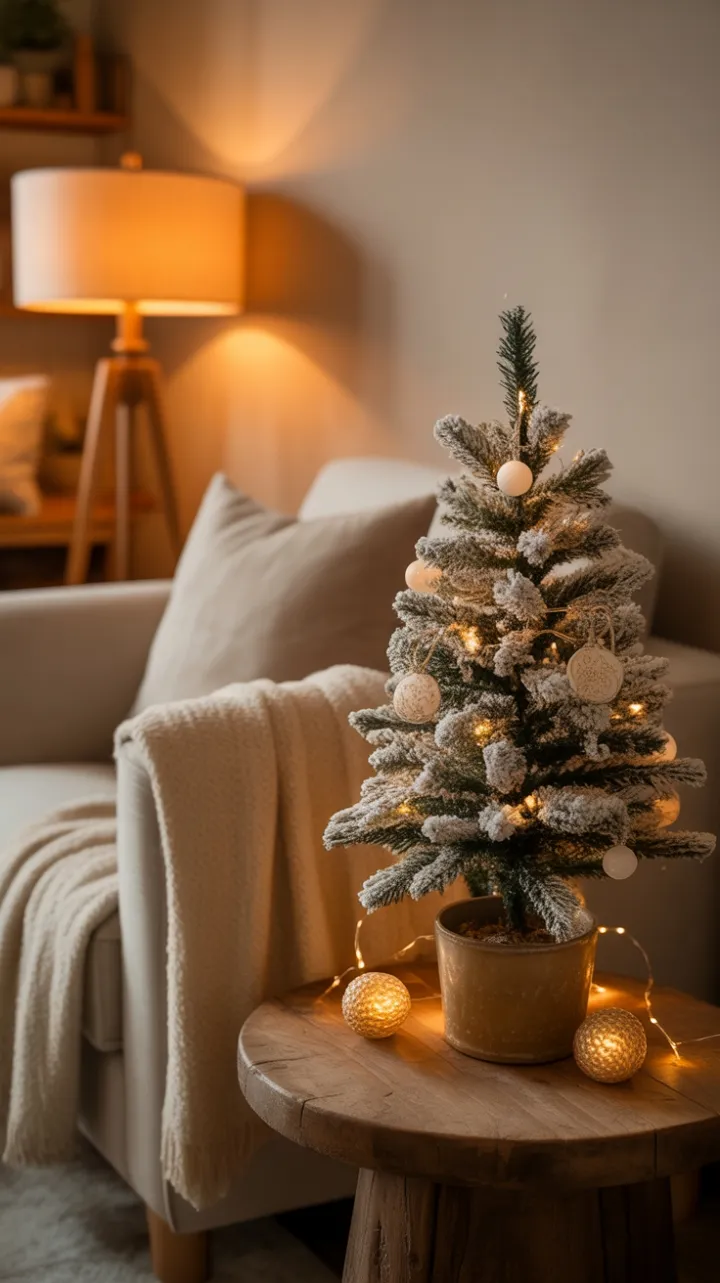 Intimate Holiday Nook Bathed in Amber Light