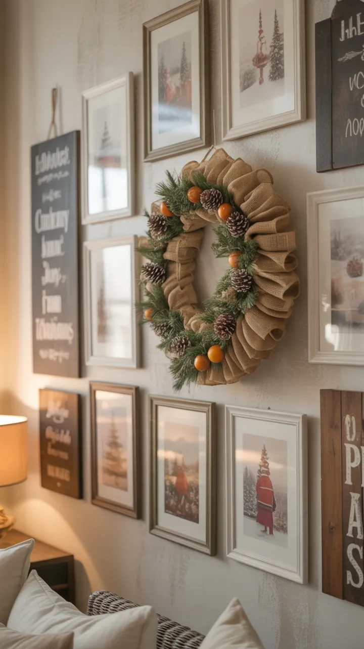 Burlap Wreath and Winter Whispers