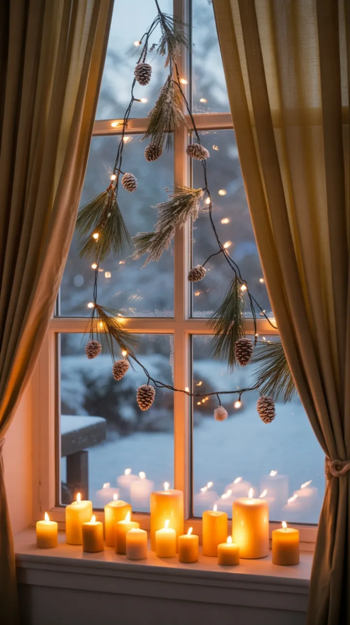 Velvet Drapes and Candlelit Holiday Glow