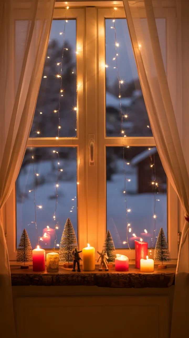 Bay Window Glow on a Snowy Christmas Evening