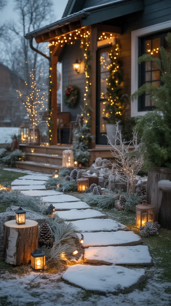 Snow-Kissed Path to a Rustic Holiday Haven