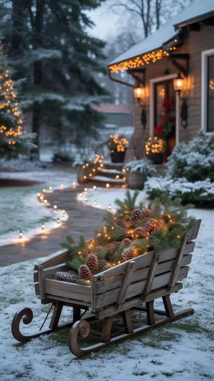 Snow-Kissed Sleigh and Lantern-Lit Welcome