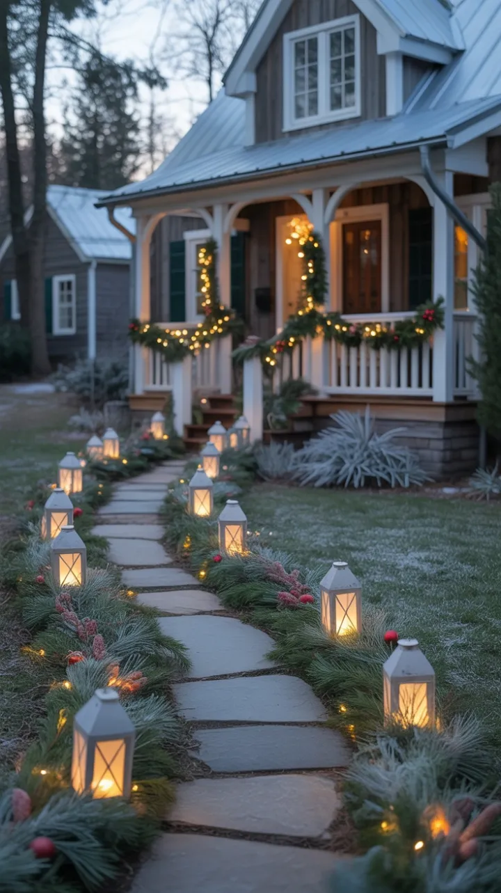 Rustic Elegance Along a Lantern-Lined Path
