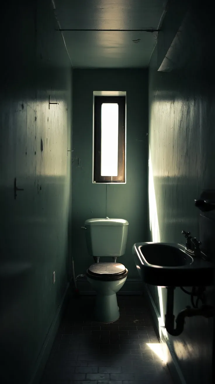 This dark small bathroom, a tiny sanctuary of dark green hues, proves that even the smallest toilet room can be a statement piece. The dark bathroom's atmosphere is undeniably moody and intriguing.