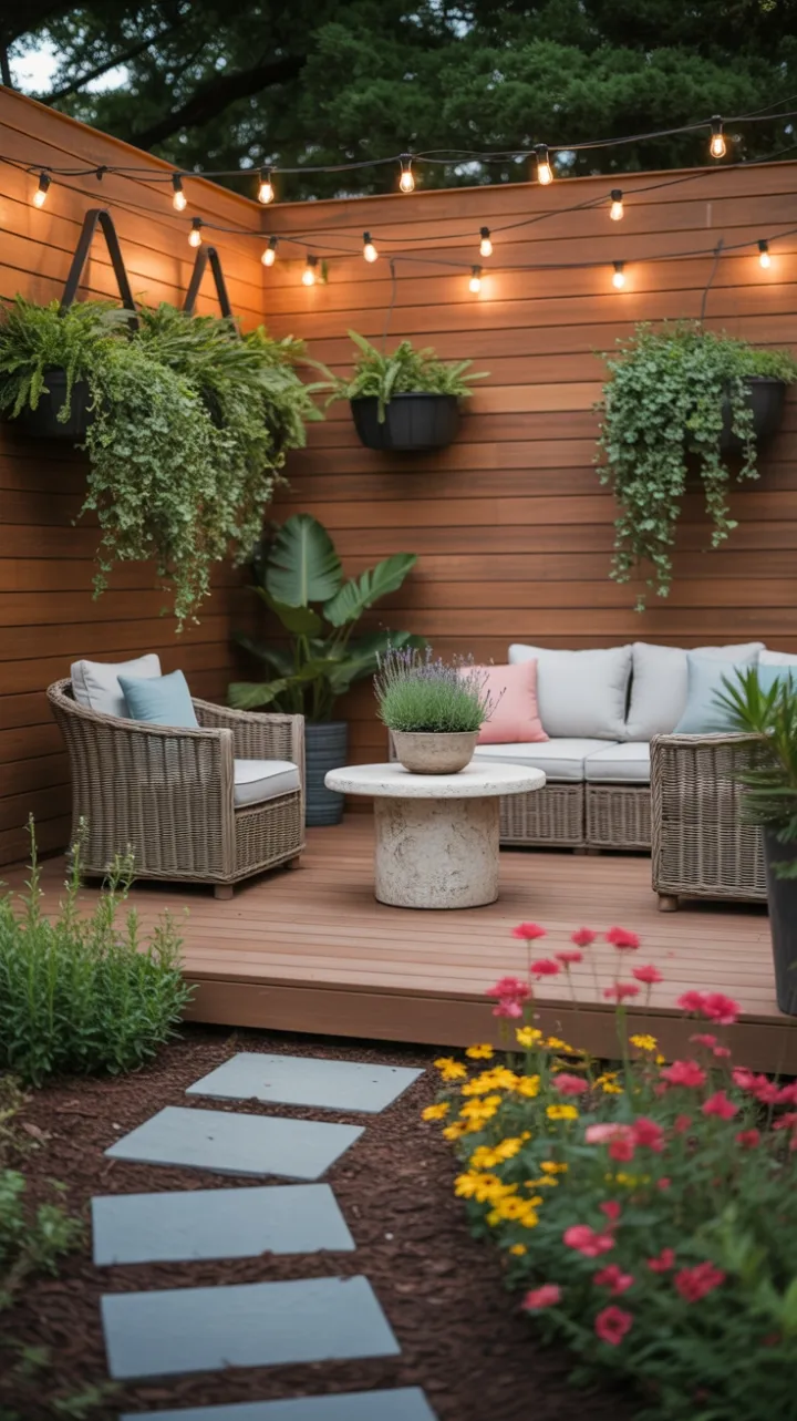 Twilight Serenity on a Cozy Lavender Deck