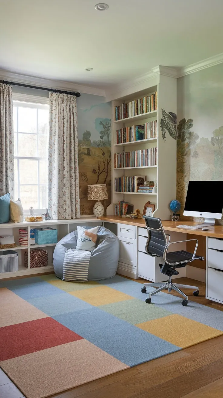 Transform your space with a Den Playroom Combo offering a dedicated workspace and imaginative play area in one stunning room.