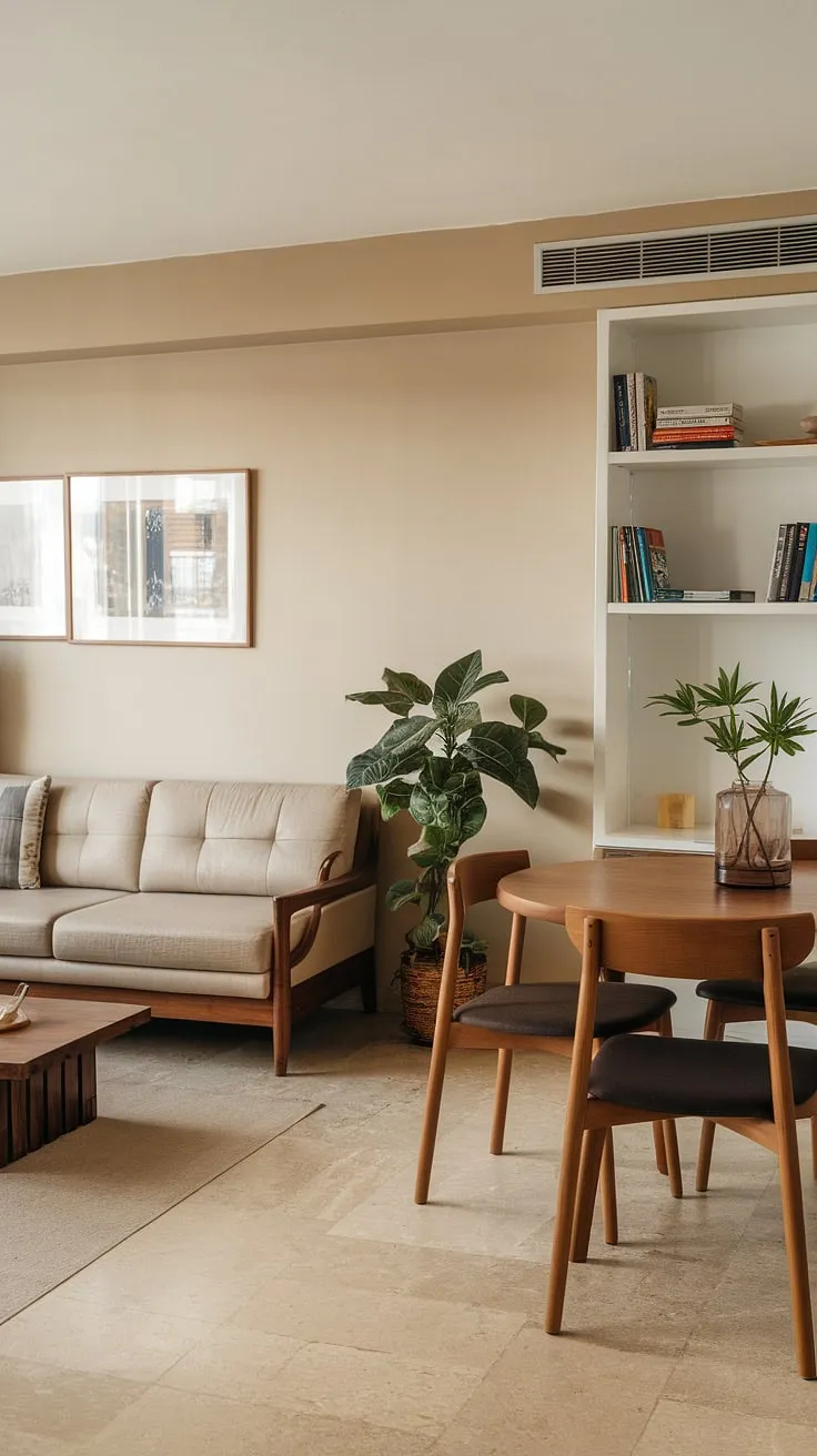 This dining and sitting room combo effortlessly combines formal living room elegance with practical living, a stunning example of a living room dining room combo and a smart dining room remodel.