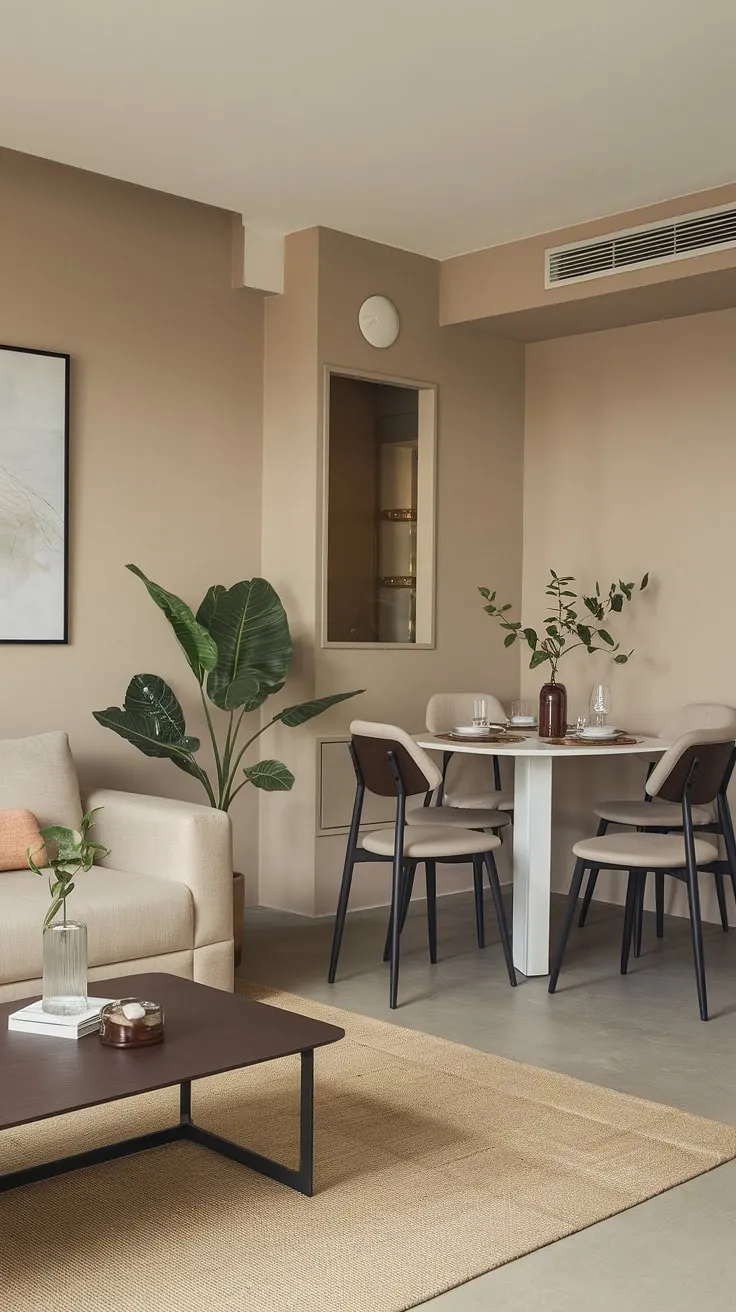 Seamless style in this dining sitting room combo; the perfect blend of relaxation and dining, showcasing a clever dining room layout and a surprisingly spacious living room layout. This dining room remodel effortlessly combines formal living room elegance with everyday comfort.