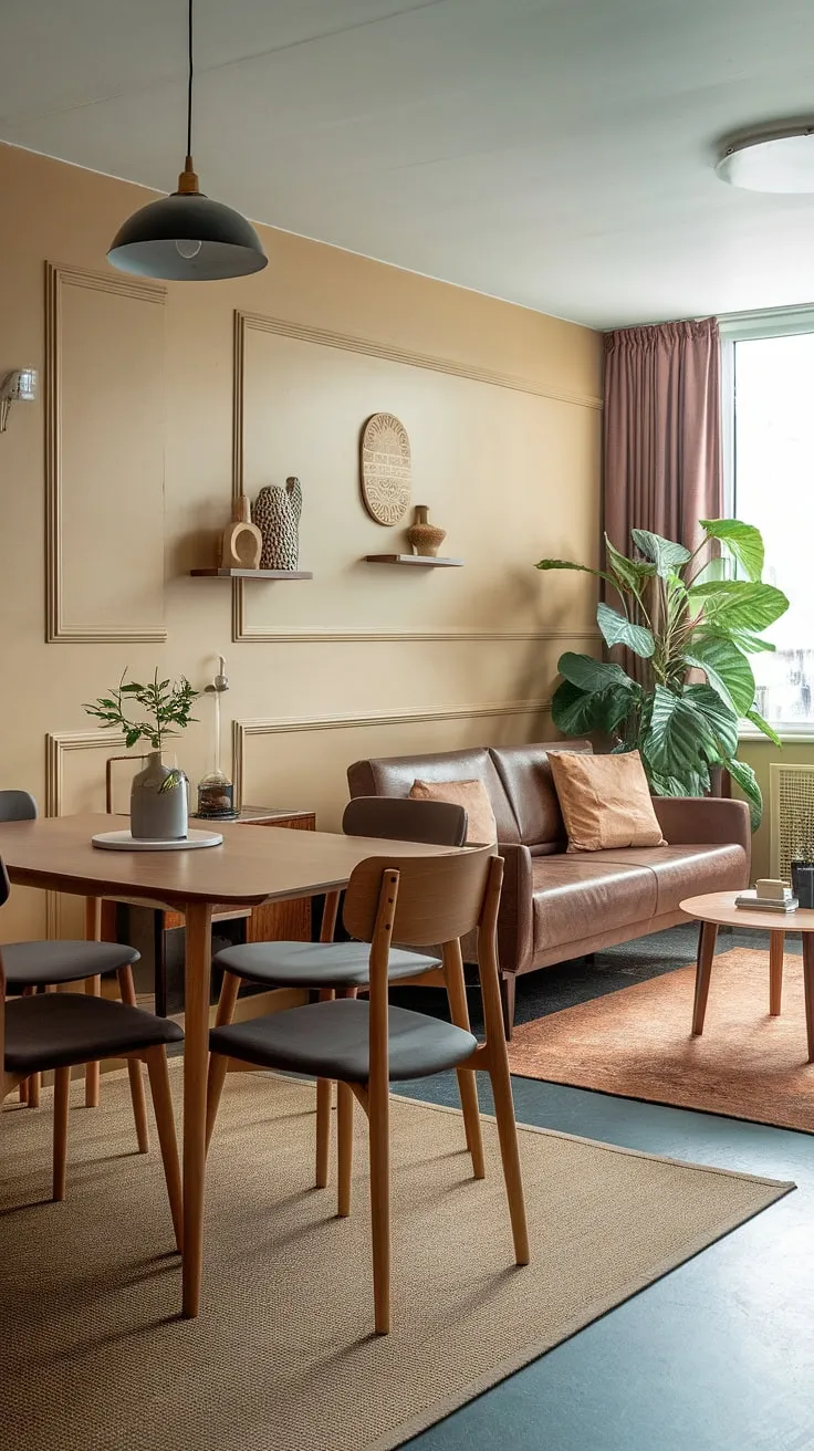 Effortless elegance in this dining sitting room combo. The perfect blend of formal living room and practical dining room layout, showcasing a seamless dining room remodel.