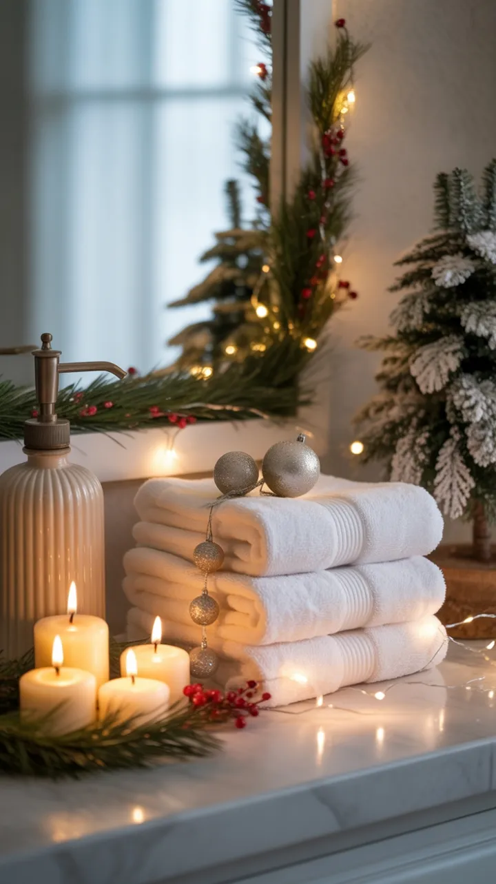 Cozy Holiday Spa Morning with Twinkling Lights