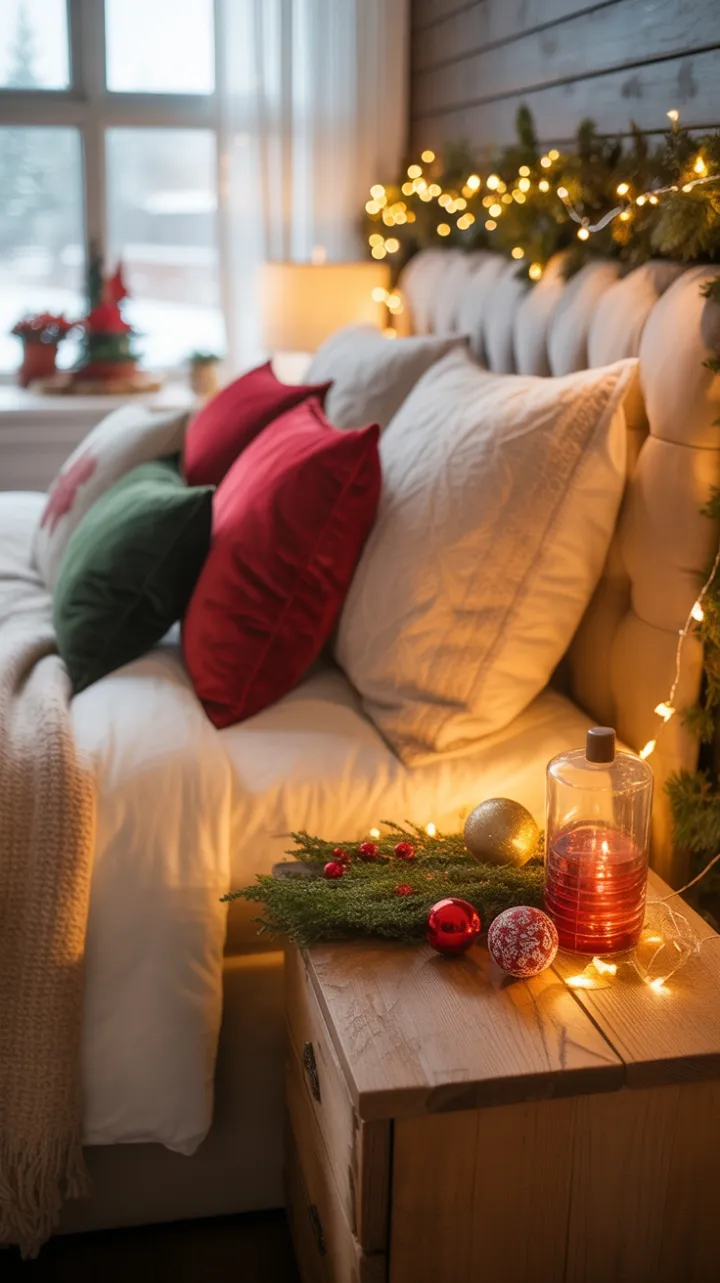 Snow-Kissed Warmth in a Cozy Christmas Bedroom