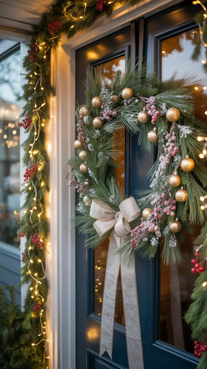 Sunlit Silver Wreath Welcomes the Holidays
