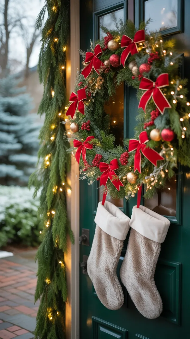 A Wreath of Warmth on a Snow-Kissed Doorstep