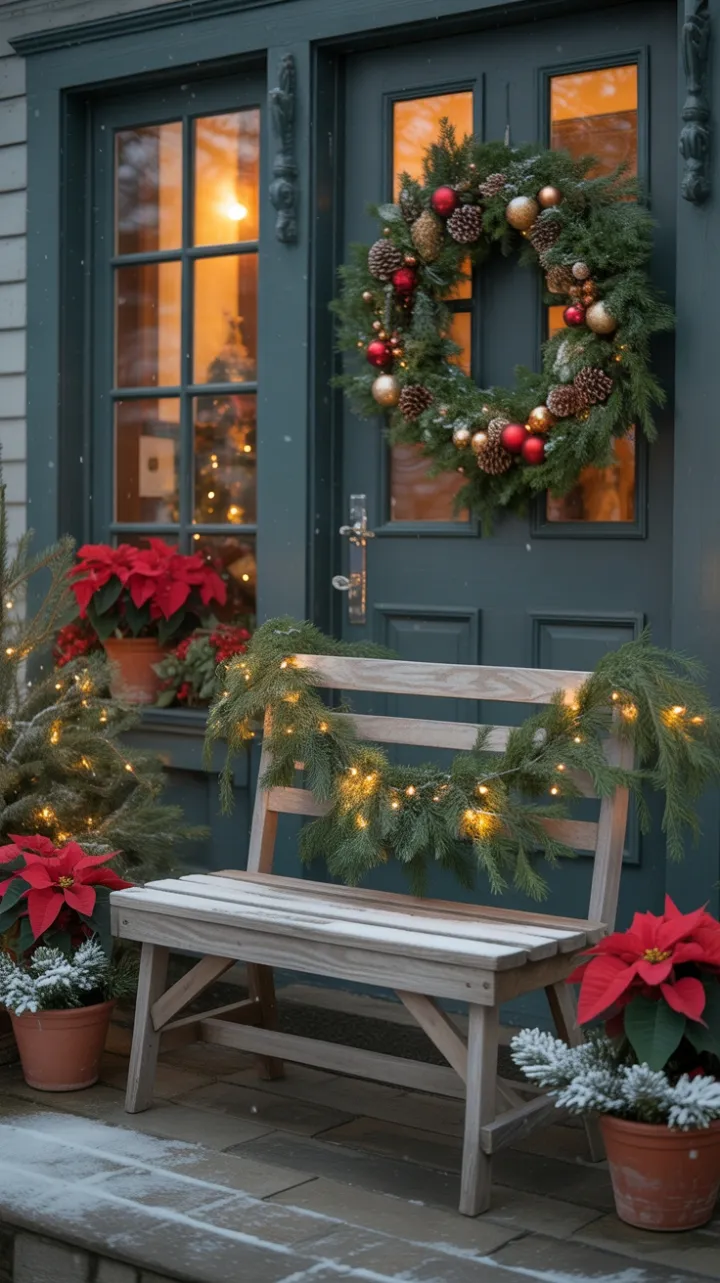 A Cozy Holiday Welcome on a Snowy Evening