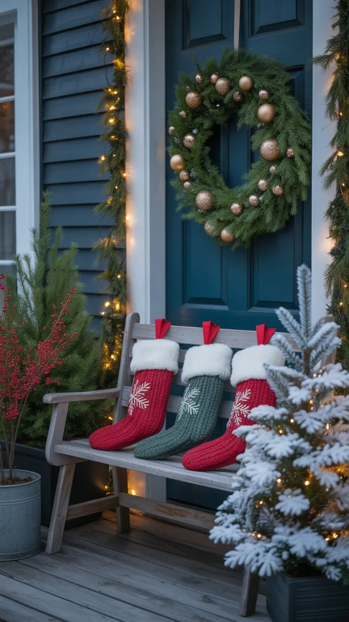 Twilight Warmth on a Cozy Christmas Porch