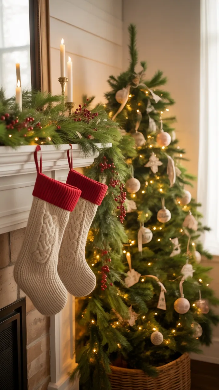 Cozy Handmade Christmas Living Room with Vintage Charm