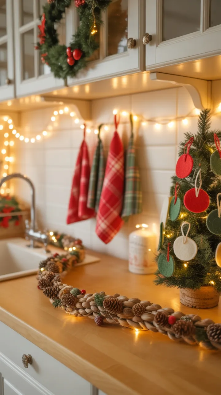 Cozy Handmade Christmas Kitchen with Rustic Holiday Charm