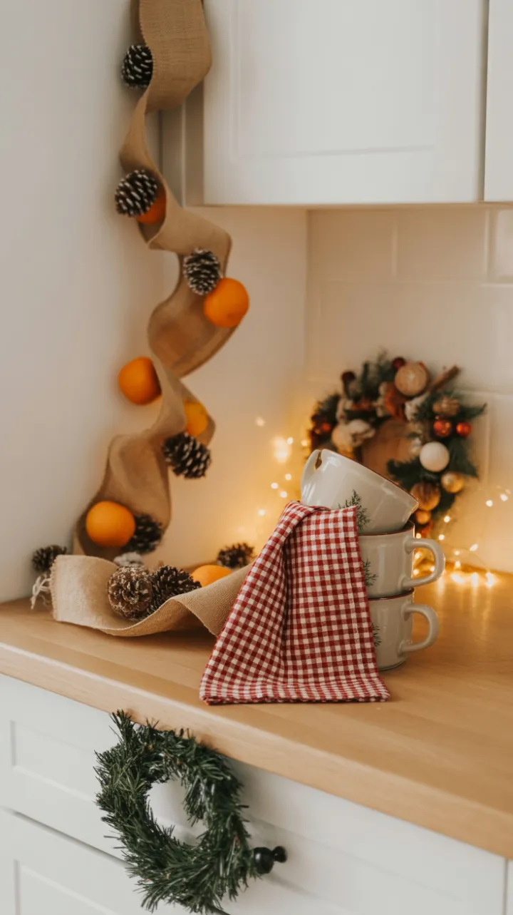 Warm Handmade Christmas Cheer on a Cozy Kitchen Countertop