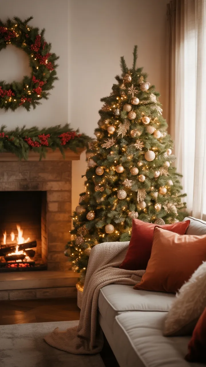 Warmth and Wonder in a Cozy Christmas Living Room
