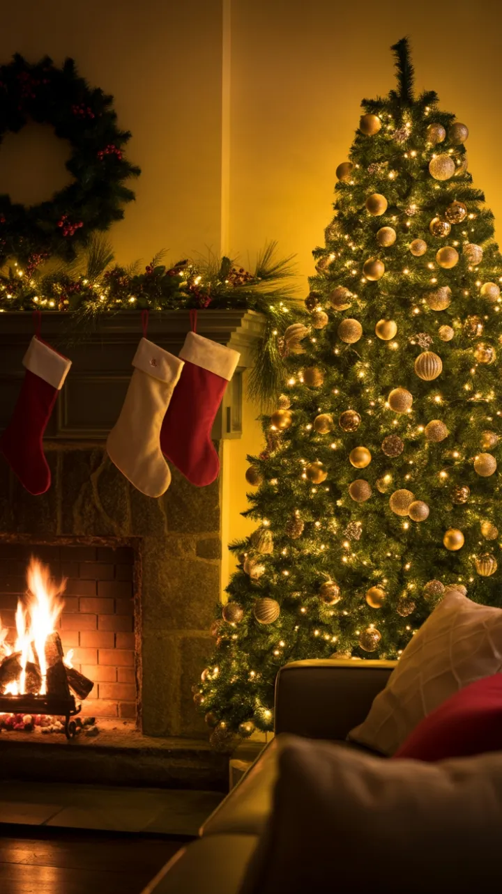 A Hearthside Christmas in Golden Light